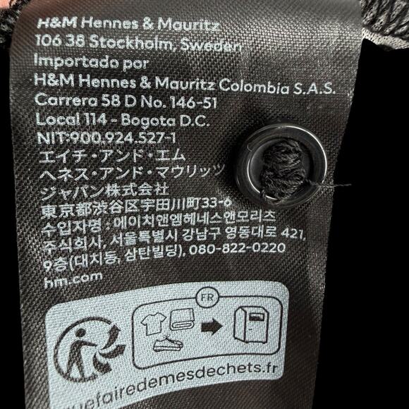 H&M Womens Wrap Dress Black White Polka Dot Midi Extra Long Sleeves Sz M - Picture 15 of 15